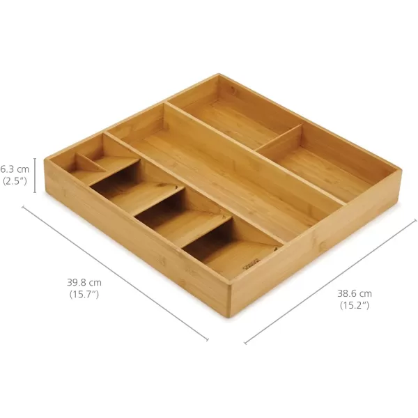 imageJoseph Joseph DrawerStore Compact Utensil Organizer For Kitchen Drawer Silverware Flatware Tray Large Bamboo