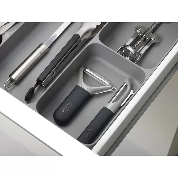 imageJoseph Joseph DrawerStore Compact Utensil Organizer For Kitchen Drawer Silverware Flatware Tray Large GreyGray