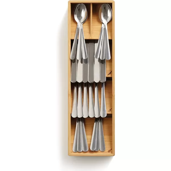 imageJoseph Joseph DrawerStore Compact Utensil Organizer For Kitchen Drawer Silverware Flatware Tray Small Bamboo