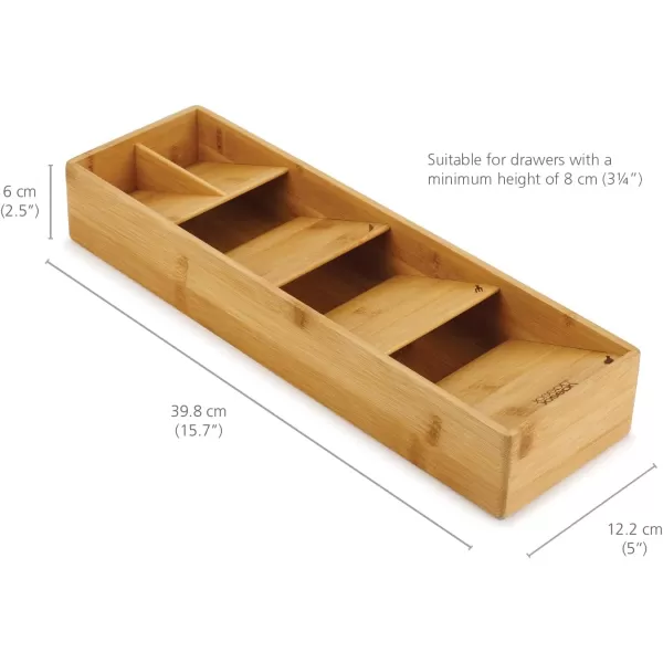 imageJoseph Joseph DrawerStore Compact Utensil Organizer For Kitchen Drawer Silverware Flatware Tray Small Bamboo
