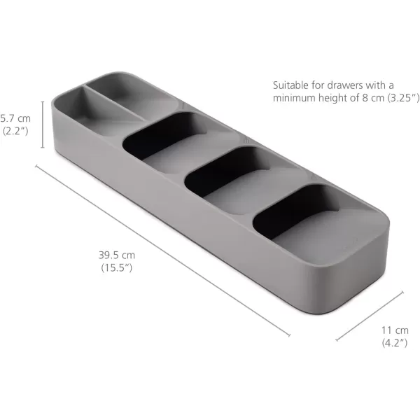 imageJoseph Joseph DrawerStore Compact Utensil Organizer For Kitchen Drawer Silverware Flatware Tray Small Grey