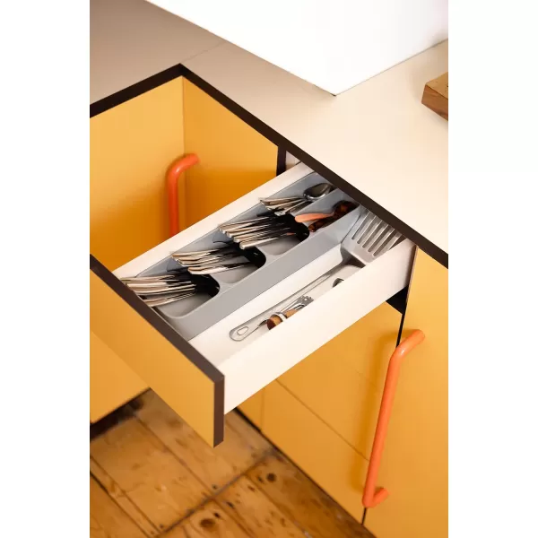 imageJoseph Joseph DrawerStore Compact Utensil Organizer For Kitchen Drawer Silverware Flatware Tray Small Grey