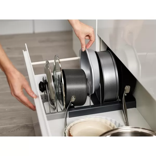 imageJoseph Joseph DrawerStore Expanding Cookware Organizer Space saving storage for pan lids baking trays  GreyOrganizer