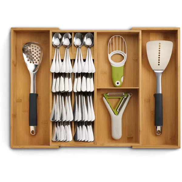 imageJoseph Joseph DrawerStore Expanding Silverware Flatware Utensil ampamp Gadgets Organizer Expandable in Drawer Space Saving Tray Bamboo