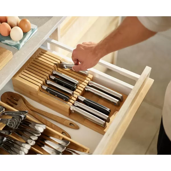 imageJoseph Joseph DrawerStore Knife Organizer holds up to 12 knives Kitchen Organization ampamp Drawer Storage Bamboo