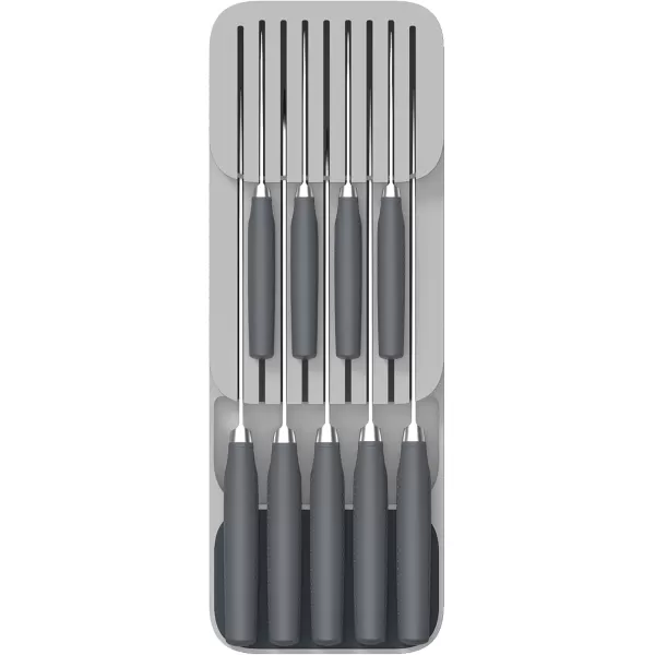 imageJoseph Joseph DrawerStore Knife Organizer holds up to 9 knives Kitchen Organization ampamp Drawer Storage  Compact Grey