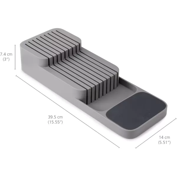 imageJoseph Joseph DrawerStore Knife Organizer holds up to 9 knives Kitchen Organization ampamp Drawer Storage  Compact Grey
