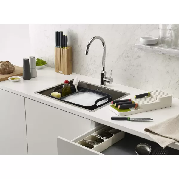 imageJoseph Joseph DrawerStore Knife Organizer holds up to 9 knives Kitchen Organization ampamp Drawer Storage  Compact Grey