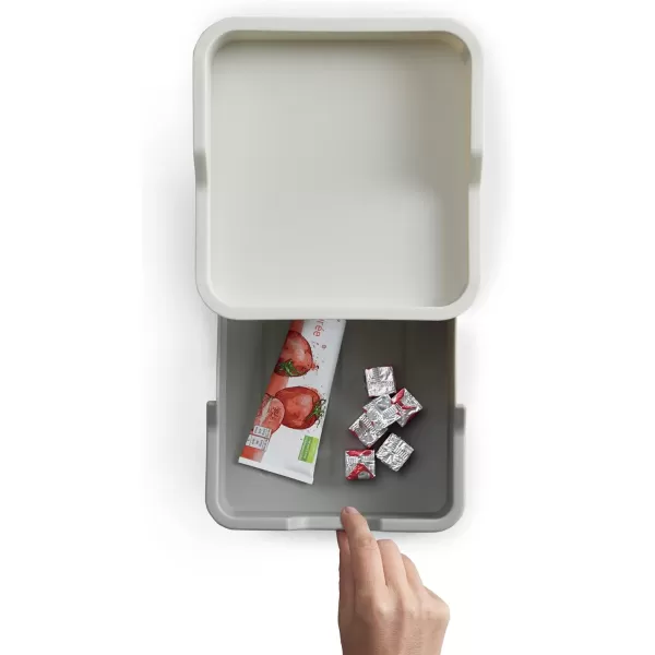 imageJoseph Joseph Duo 2tier Cupboard Organiser with Drawer Kitchen and Storage Organiser for Spices Packets and Cans GreyGrey