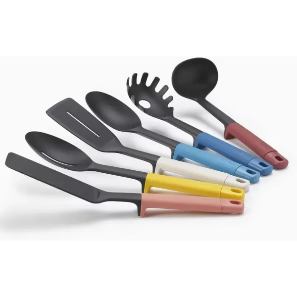 imageJoseph Joseph Elevate Carousel Nylon Kitchen Utensil Set with Rotating Storage Stand 6piece GrayBlueRedWhite