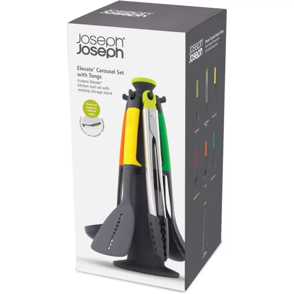 imageJoseph Joseph Elevate Carousel Nylon Kitchen Utensil Set with Rotating Storage Stand 6piece GrayMulticolour