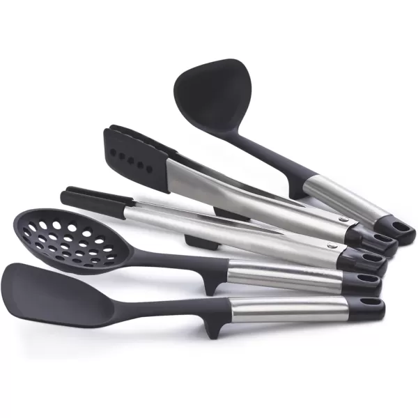 imageJoseph Joseph Elevate Fusion 5piece Silicone Utensil Set with Storage Stand Stainless Steel