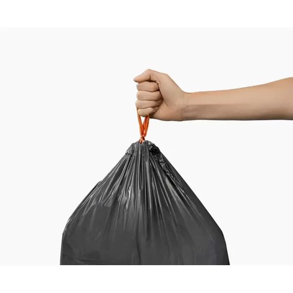 imageJoseph Joseph IW6 Eco Recycled plastic Bin Liners Kitchen Trash Bags With Tie Tape Drawstring Handles Extra Strong  4 Packs of 20 Total 80 Liners Holds 30 Litres79 Gallons Grey30 Lt 4pk