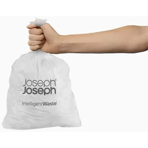 imageJoseph Joseph Intelligent IW2 Bin Liners Custom Fit Bags for Food Waste Caddy 1 Gallon  4 Liter 100 Compostable Pack of 50 Clear 3000750 Count Pack of 1