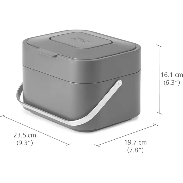imageJoseph Joseph Intelligent Waste Compost Bin Food Waste Caddy with Odor Filter and Ventilation 1 gallon  4 liters Graphite