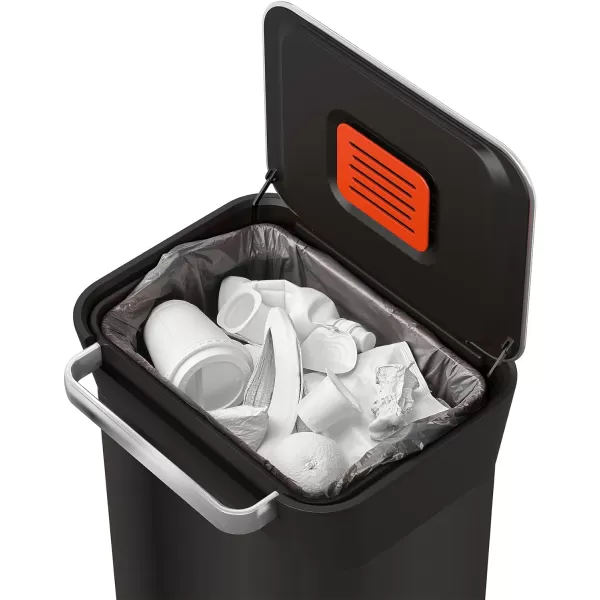 imageJoseph Joseph Intelligent Waste Titan Trash Can Compactor Kitchen Bin with Odour Filter Holds Up to 90L237 Gallons After Compaction Black 30L79 GallonsBlack