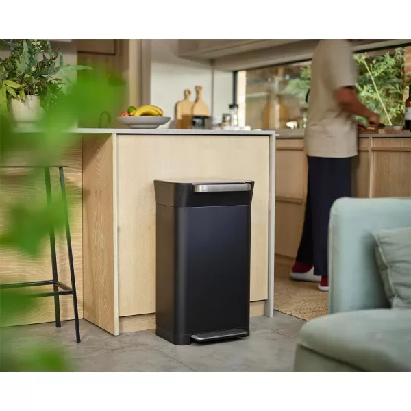 imageJoseph Joseph Intelligent Waste Titan Trash Can Compactor Kitchen Bin with Odour Filter Holds Up to 90L237 Gallons After Compaction Black 30L79 GallonsBlack