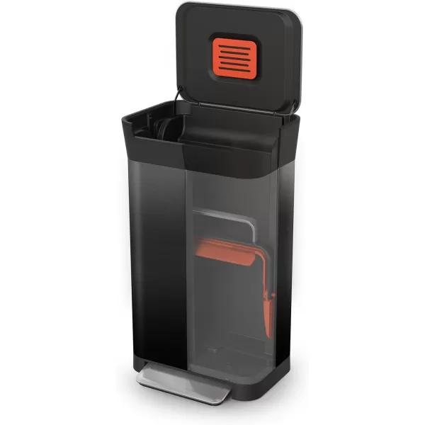 imageJoseph Joseph Intelligent Waste Titan Trash Can Compactor Kitchen Bin with Odour Filter Holds Up to 90L237 Gallons After Compaction Black 30L79 GallonsBlack