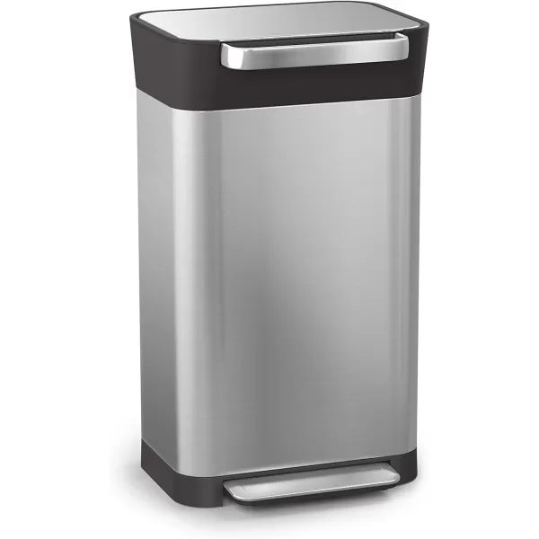 imageJoseph Joseph Intelligent Waste Titan Trash Can Compactor Kitchen Bin with Odour Filter Holds Up to 90L237 Gallons After Compaction Black 30L79 GallonsStainless Steel