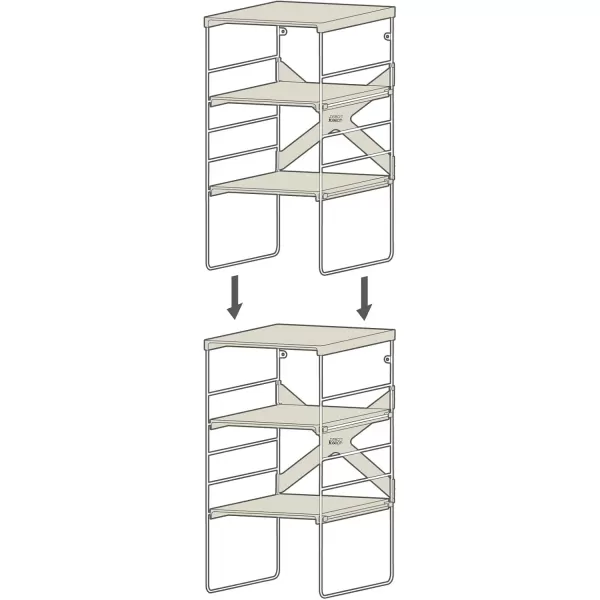 imageJoseph Joseph Level Adjustable Tier Shoe Rack Organizer Durable Shelves and Sturdy Steel Frame holds 4 PairsSingle