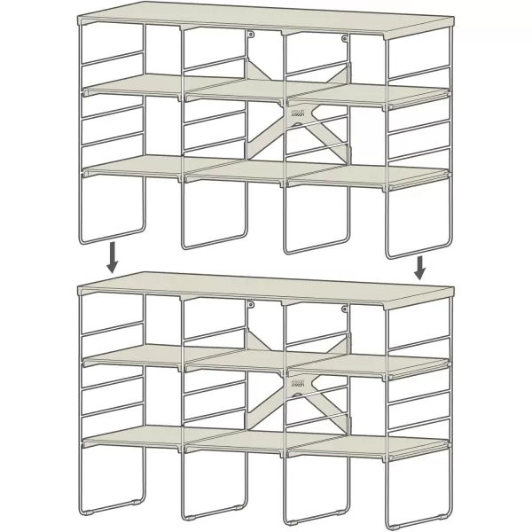 imageJoseph Joseph Level Adjustable Tier Shoe Rack Organizer Durable Shelves and Sturdy Steel Frame holds 4 PairsTriple