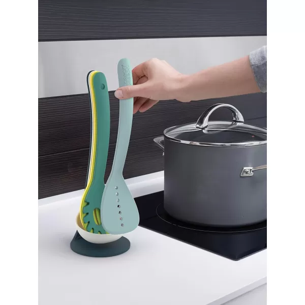 imageJoseph Joseph Nest 5 Compact Stacking Utensils kitchen tool set with magnetic storage stand organization dishwasher safe  BlackStainless SteelOpal