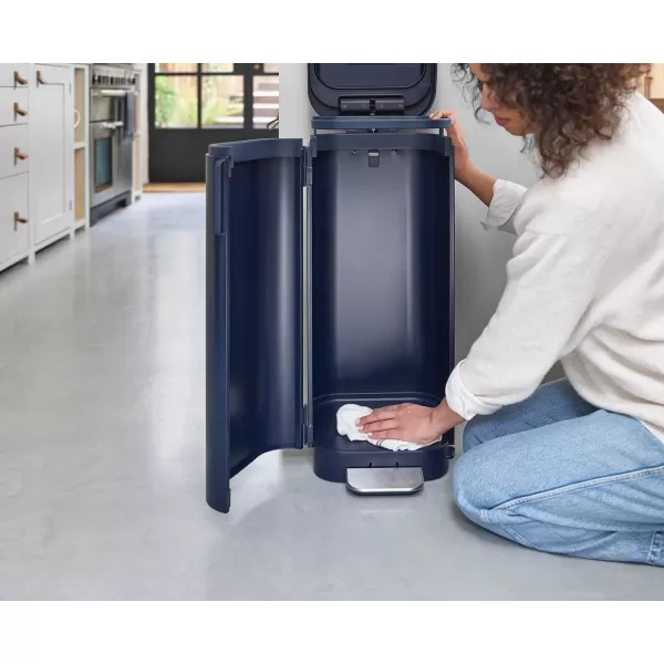 imageJoseph Joseph Porta 40L105 Gallon Convenient Pedal Bin Trash Can  Midnight BlueBlue