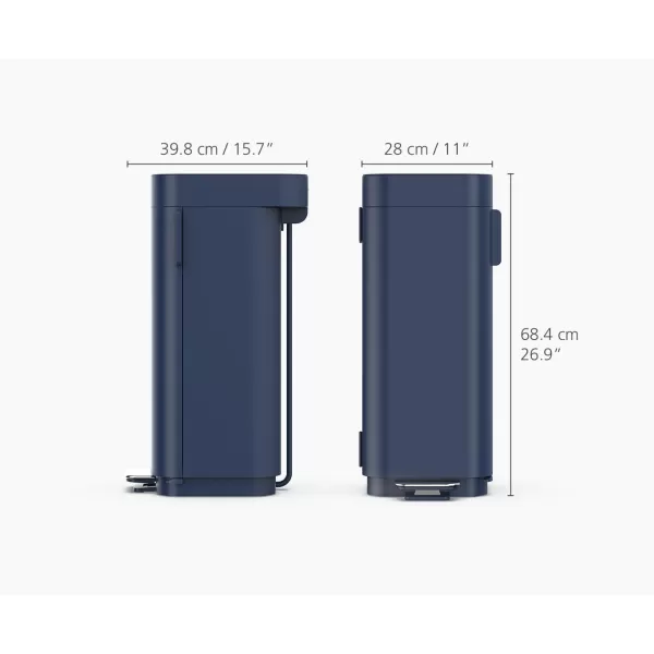 imageJoseph Joseph Porta 40L105 Gallon Convenient Pedal Bin Trash Can  Midnight BlueBlue