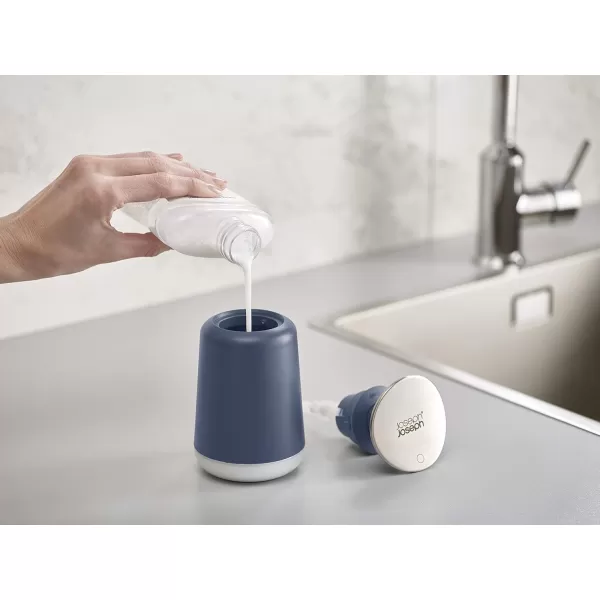 imageJoseph Joseph Presto StainlessSteel Hygienic EasyPush Soap Dispenser with Wide Pump Stainless SteelGrayBlue