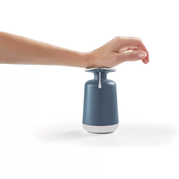 imageJoseph Joseph Presto StainlessSteel Hygienic EasyPush Soap Dispenser with Wide Pump Stainless SteelGrayBlue