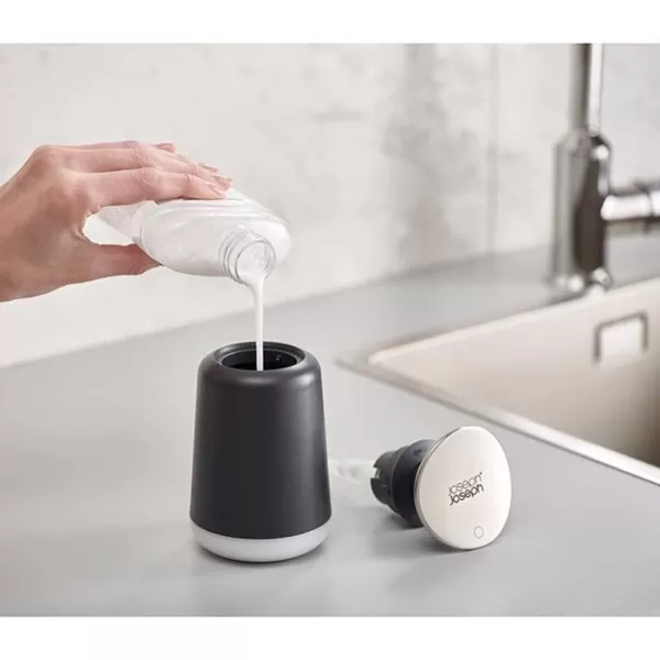 imageJoseph Joseph Presto StainlessSteel Hygienic EasyPush Soap Dispenser with Wide Pump Stainless SteelGrayGray