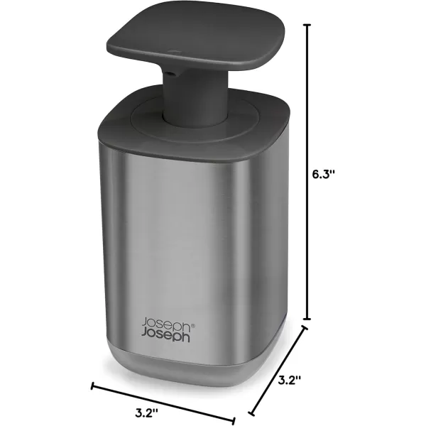 imageJoseph Joseph Presto StainlessSteel Hygienic EasyPush Soap Dispenser with Wide Pump Stainless SteelGrayStainless Steel