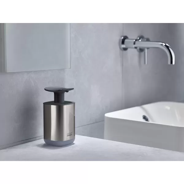imageJoseph Joseph Presto StainlessSteel Hygienic EasyPush Soap Dispenser with Wide Pump Stainless SteelGrayStainless Steel