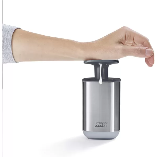 imageJoseph Joseph Presto StainlessSteel Hygienic EasyPush Soap Dispenser with Wide Pump Stainless SteelGrayStainless Steel