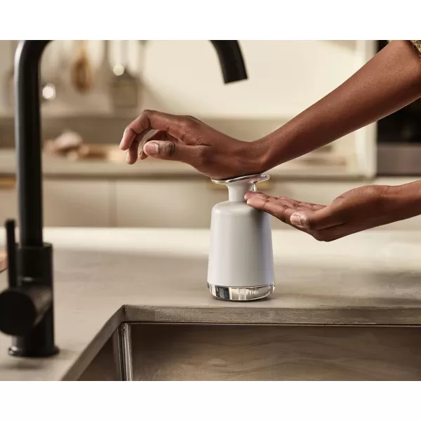 imageJoseph Joseph Presto StainlessSteel Hygienic EasyPush Soap Dispenser with Wide Pump Stainless SteelGrayStoneSage