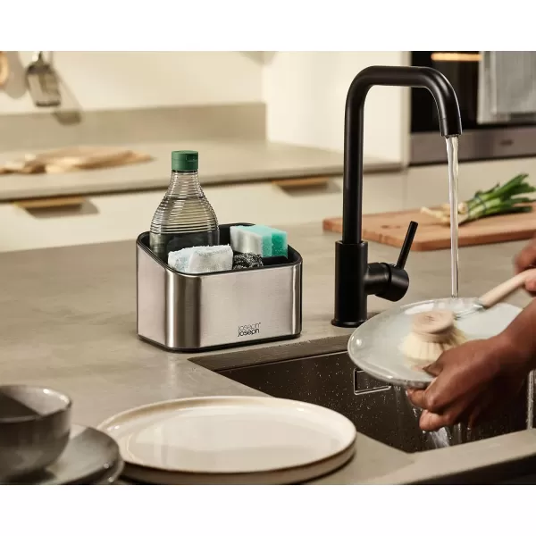 imageJoseph Joseph SinkStore Tiered Sink Tidy Caddy Kitchen Sink Organizer NonSlip Plastic AnthraciteStainless Steel