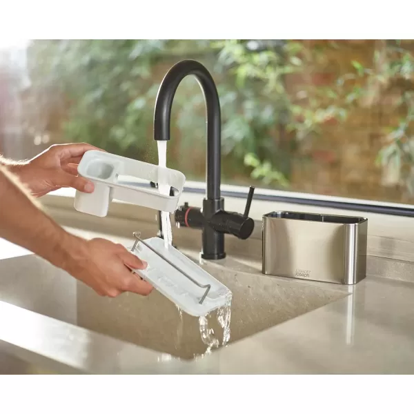 imageJoseph Joseph Surface Stainless Steel Caddy Sink Area Organizer and Sponge Holder StoneLight Stone