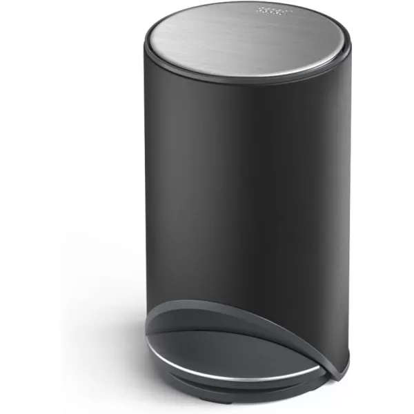 imageJoseph Joseph Arc 10L26 Gallon Slimline Trash Can Bin with Easy Push Pedal Liner Pocket SoftClose Lid FingerprintProof Removable Inner Bucket Stainless SteelBlack