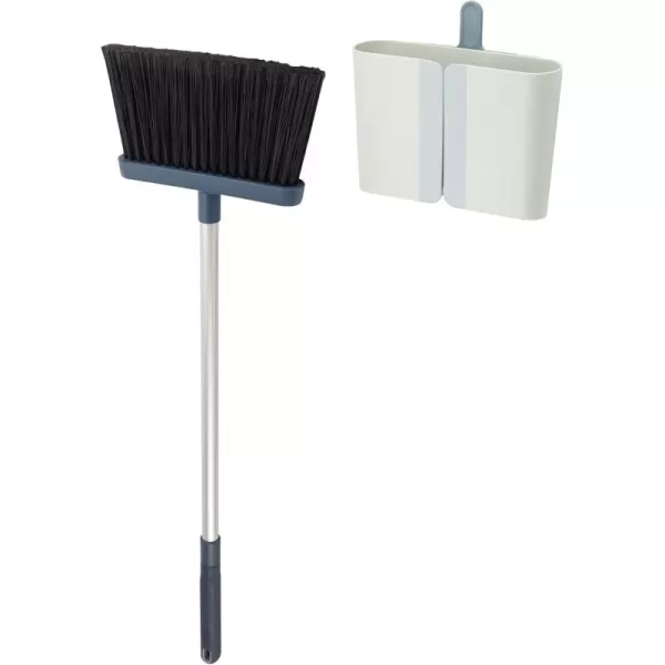 imageJoseph Joseph CleanStore WallMounted Adjustable Long Handle Broom Sweeper with DustShield Storage Indoor Sweeping Floor Brush with Soft Bristles and Comb