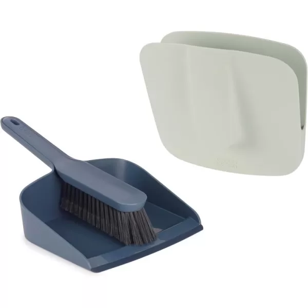 imageJoseph Joseph CleanStore WallMounted Indoor Dustpan ampamp Brush Set with DustShield Compact Storage Sweeping Floor Brush with Rubber Pan Edge and Soft Bristles