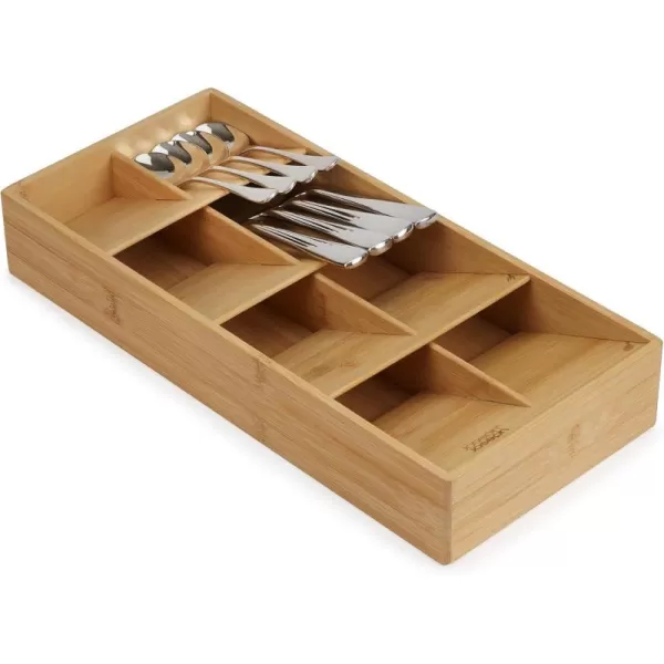 imageJoseph Joseph Drawer Store  Large Compact Cutlery Drawer Organizer 8 compartments Holds 48 Pieces Bamboo