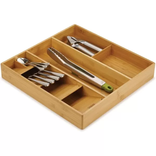 imageJoseph Joseph DrawerStore Compact Utensil Organizer For Kitchen Drawer Silverware Flatware Tray Large Bamboo