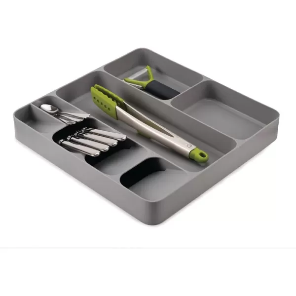 imageJoseph Joseph DrawerStore Compact Utensil Organizer For Kitchen Drawer Silverware Flatware Tray Large GreyGray