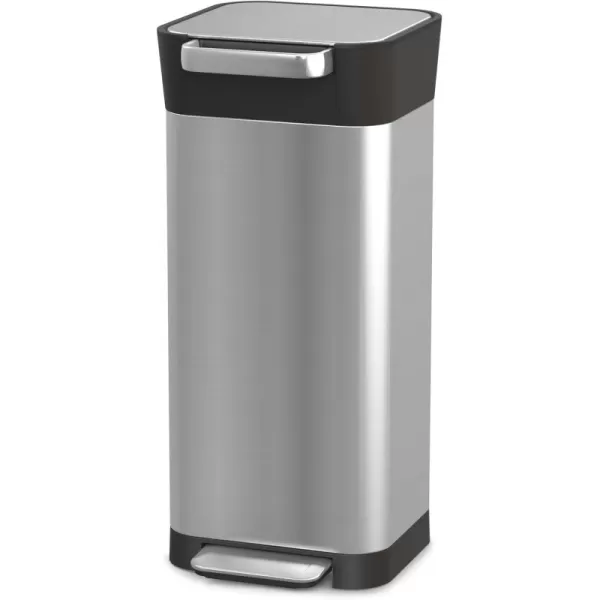 imageJoseph Joseph Intelligent Waste Titan Trash Can Compactor Kitchen Bin with Odour Filter Holds Up to 90L237 Gallons After Compaction Black 30L79 GallonsStainless Steel