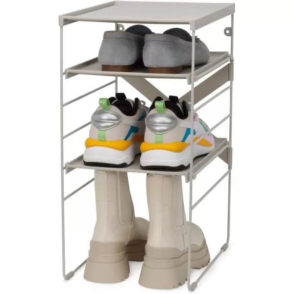 imageJoseph Joseph Level Adjustable Tier Shoe Rack Organizer Durable Shelves and Sturdy Steel Frame holds 4 PairsSingle