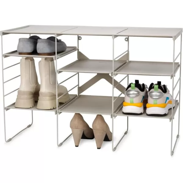 imageJoseph Joseph Level Adjustable Tier Shoe Rack Organizer Durable Shelves and Sturdy Steel Frame holds 4 PairsTriple