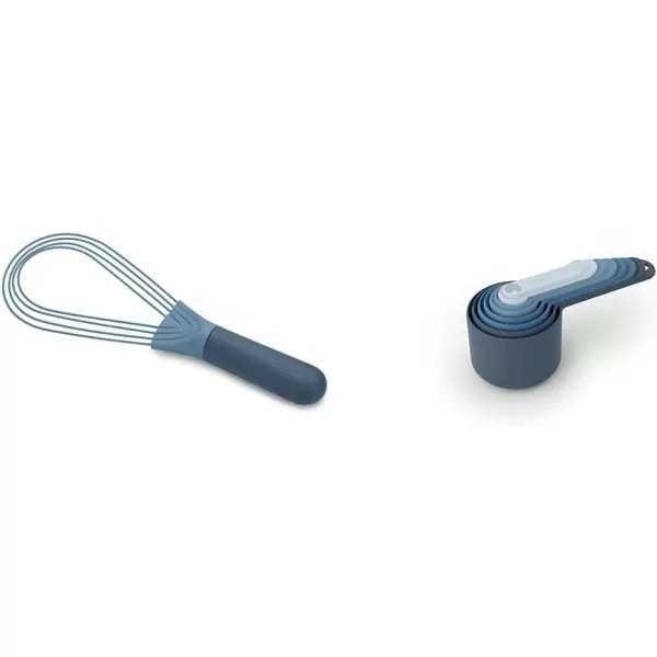 imageJoseph Joseph 981000 Twist Whisk 2In1 Collapsible Balloon and Flat Whisk Silicone Coated Steel Wire SkyBlue