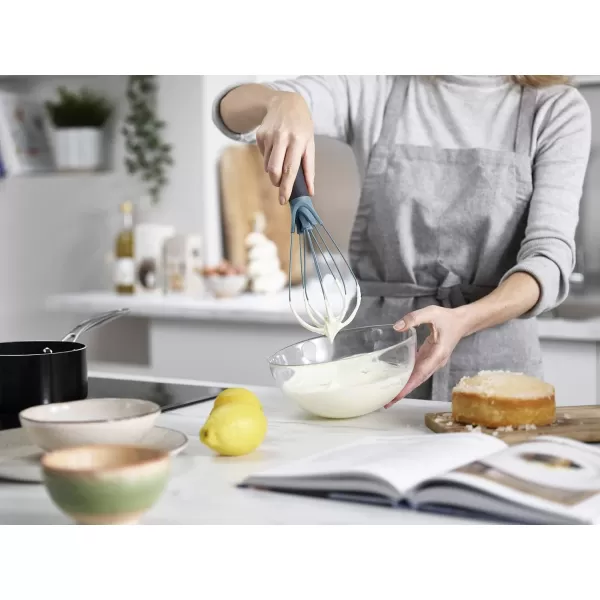 imageJoseph Joseph 981000 Twist Whisk 2In1 Collapsible Balloon and Flat Whisk Silicone Coated Steel Wire SkyBlue