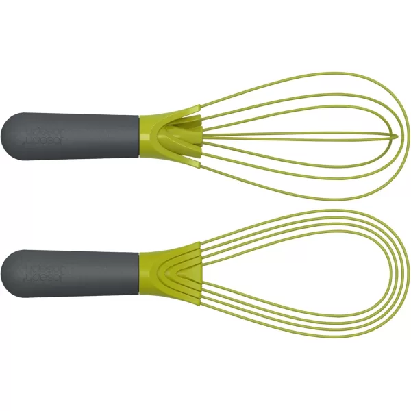 imageJoseph Joseph 981000 Twist Whisk 2In1 Collapsible Balloon and Flat Whisk Silicone Coated Steel Wire SkyGrayGreen