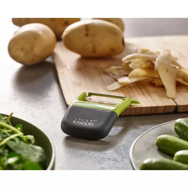 imageJoseph Joseph Duo EasyGrip Straight Potato and Vegetable Kitchen Peeler Green